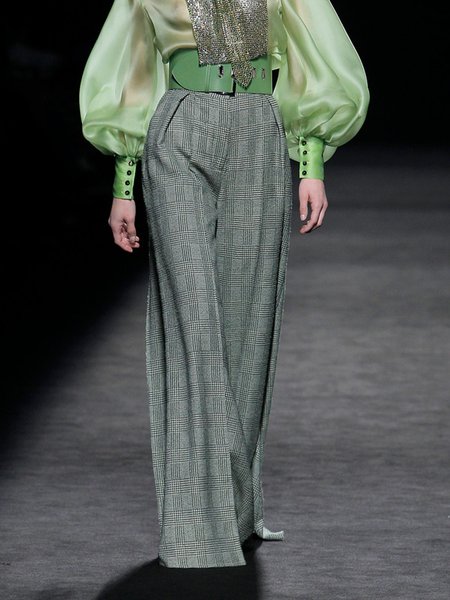 

Urban Plaid Loose Fashion Pants, As picture, Pants