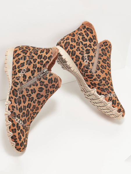 

Casual Faux Fur Cotton-Padded Boots, Yellow, Women Shoes