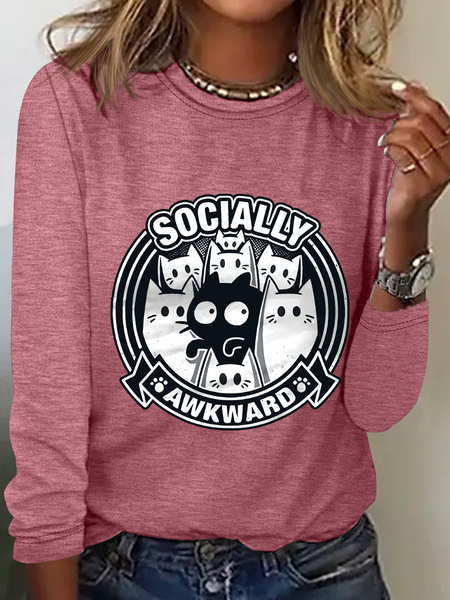 

Socially Awkward Casual Long Sleeve Shirt, Watermelon, Long sleeves