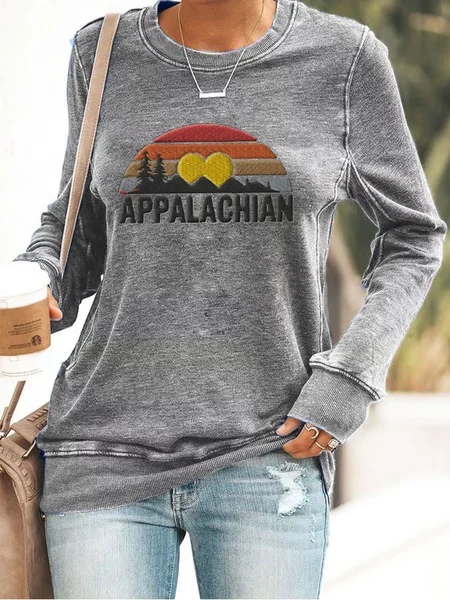 

Women's Appalachia Strong Printed Check Sweatshirt, Gray, Hoodies&Sweatshirts