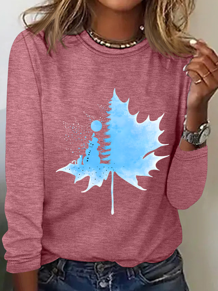 

Winter Wonderland Casual Long Sleeve Shirt, Watermelon, Long sleeves