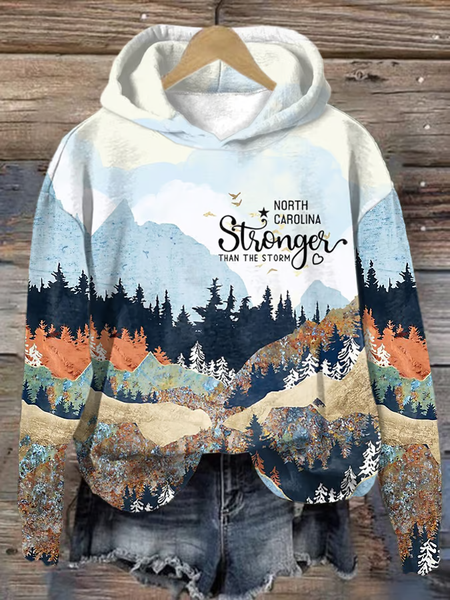 

Women's Appalachian Strong Print Casual Hoodie, As picture, Hoodies&Sweatshirts