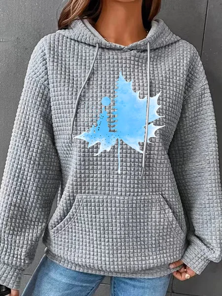 

Winter Wonderland Simple Loose Hoodie, Gray, Hoodies&Sweatshirts