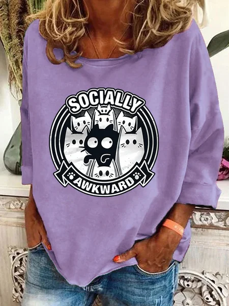 

Socially Awkward Casual Sweatshirt, Lavender, Hoodies&Sweatshirts