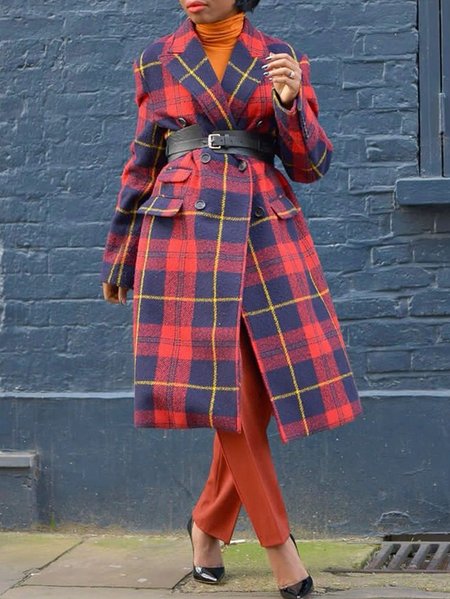 

Regular Sleeve Urban Loose Coat With No Belt, As picture, Coats