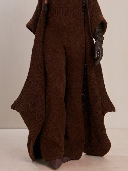 

Urban Plain Regular Fit Sweater Straight Pants, Brown, Knit Pants