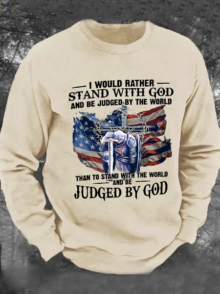 

Grandpa - I Would Rather Stand With God Men's Casual Sweatshirt, Khaki, Hoodies&Sweatshirts
