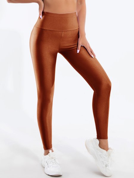 

Women's Casual Plain All Season Ankle Pants Leggings, Coffee, Leggings