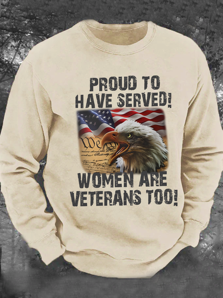 

Proud To Have Served!Women Are Veterans Too! Men's Casual Sweatshirt, Khaki, Hoodies&Sweatshirts