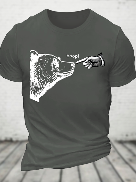 

Funny Bear Cotton T-Shirt, Deep gray, T-shirts