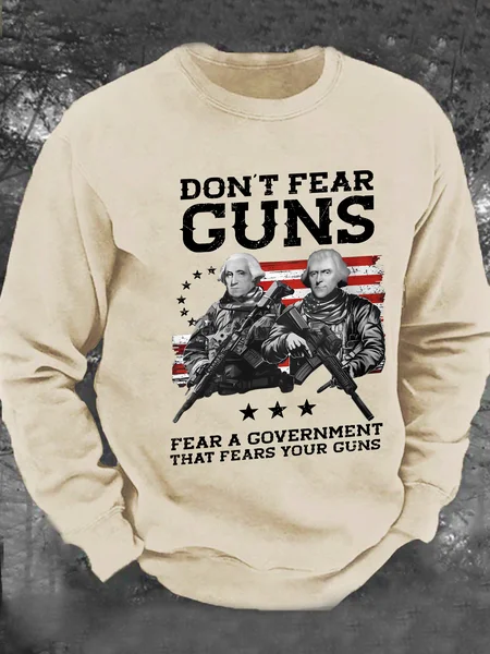 

Don't Fear Guns Men's Casual Sweatshirt, Khaki, Hoodies&Sweatshirts