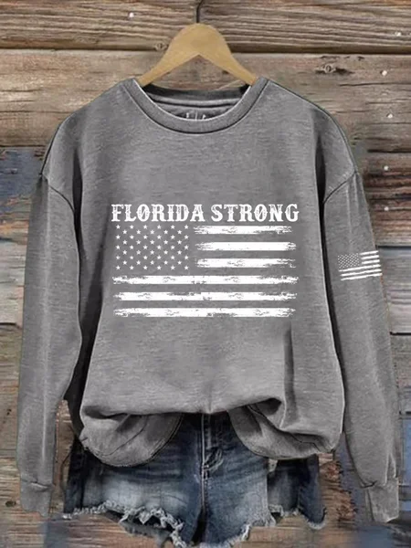

Women's Florida Strong Printed Casual Sweatshirt, Gray, Hoodies&Sweatshirts