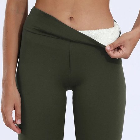 Plain Casual Tight Leggings, Army green, leggings