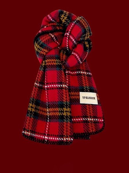 Urban Plaid Christmas Scarf, Red, Scarves