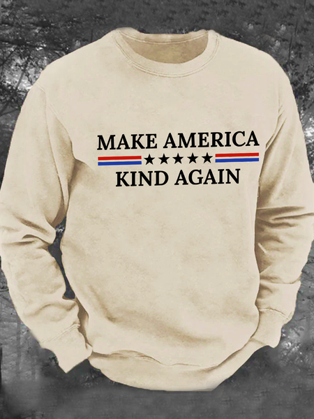 

Make America Kind Again Men's Casual Sweatshirt, Khaki, Hoodies&Sweatshirts