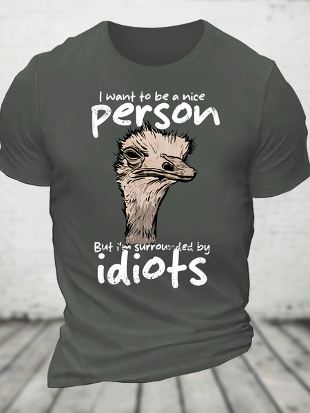I Am Surrounded By Idiots Cotton T-Shirt, Deep gray, T-shirts