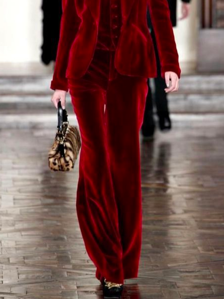 

Regular Fit Urban Plain Fashion Pants, Red, Pants