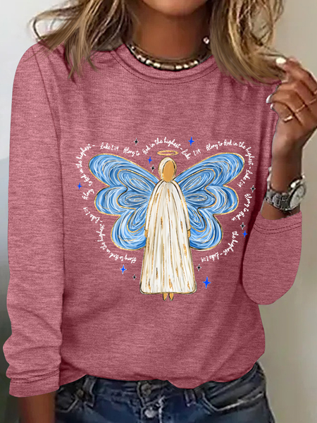 

Glory To God Jesus Christmas Casual Long Sleeve Shirt, Watermelon, Long sleeves