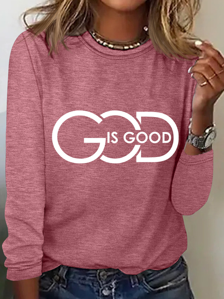 God Is Good Casual Long Sleeve Shirt, Watermelon, Long sleeves
