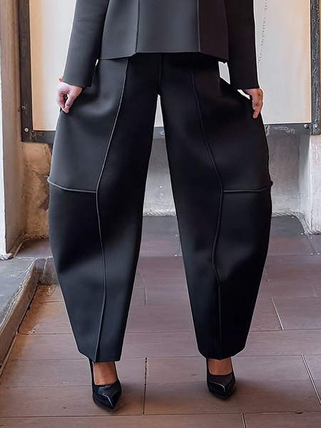 

Loose Medium Elasticity Casual Long Pants Turnip pants, Black, Pants