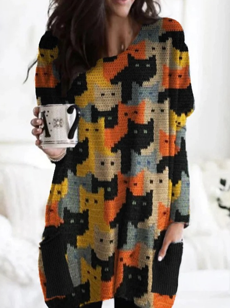 

Crew Neck Long Sleeve Ethnic Hot Drilling Regular Micro-Elasticity Loose Blouse For Women, Multicolor, Blouses