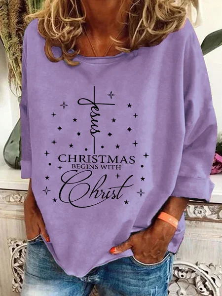 

Christmas Begins With Christ Casual Sweatshirt, Lavender, Hoodies&Sweatshirts