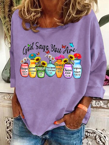 

God Says You Are Casual Sweatshirt, Lavender, Hoodies&Sweatshirts