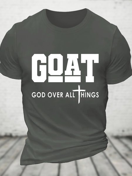 

Goat God Over All Things Cotton T-shirt, Deep gray, T-shirts