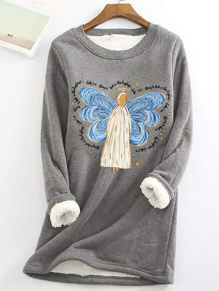 Glory To God Jesus Christmas Casual Fluff Fleece Fabric Sweatshirt, Gray, Hoodies&Sweatshirts
