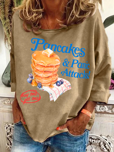 

Pancakes And Panic Attacks Casual Sweatshirt, Khaki, Hoodies&Sweatshirts