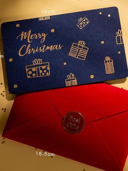 

Merry Christmas Card Thoughtful Gift Idea for Friends and Family (1 Card With Envelope), Blue, Other Accs