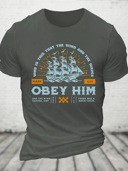 

Christian Shirt Christianity Gift for Him Bible Verse Cotton T-shirt, Deep gray, T-shirts