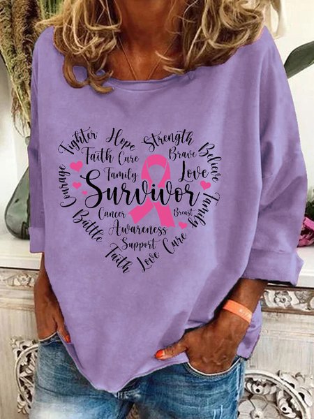 

Cancer Survivor Breast Cancer Casual Sweatshirt, Lavender, Hoodies&Sweatshirts