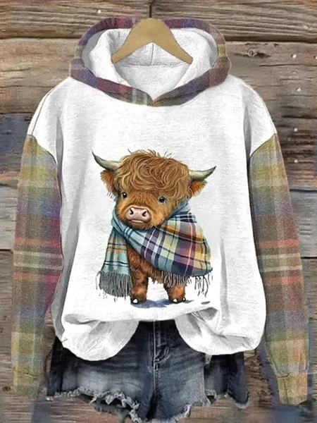 

Casual Cute West Highland Cow Hoodie, White, Hoodies & Sweatshirts