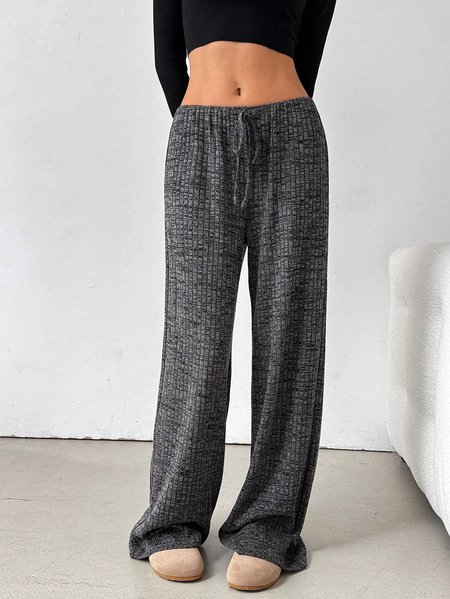 

Striped Loose Casual Sweatpants & Joggers, Black, Pants