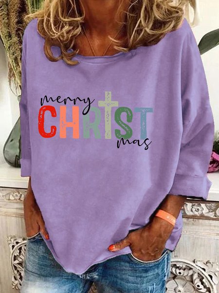 

Jesus Merry Christmas Casual Sweatshirt, Lavender, Hoodies&Sweatshirts