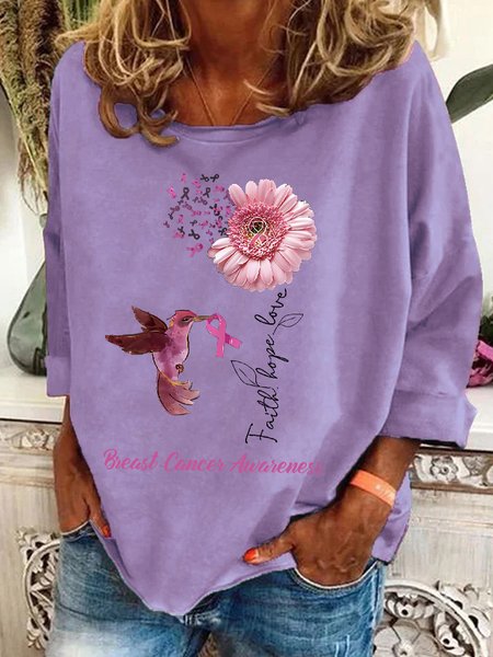 

Breast Cancer Awareness Casual Sweatshirt, Lavender, Hoodies&Sweatshirts