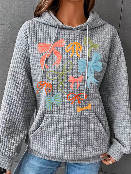 

She Won't Bow To Anyone Simple Loose Hoodie, Gray, Hoodies&Sweatshirts