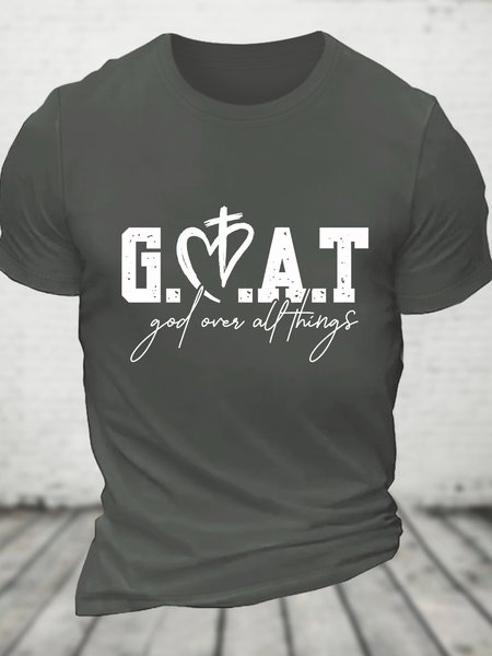 

God Over All Things Cotton T-shirt, Deep gray, T-shirts
