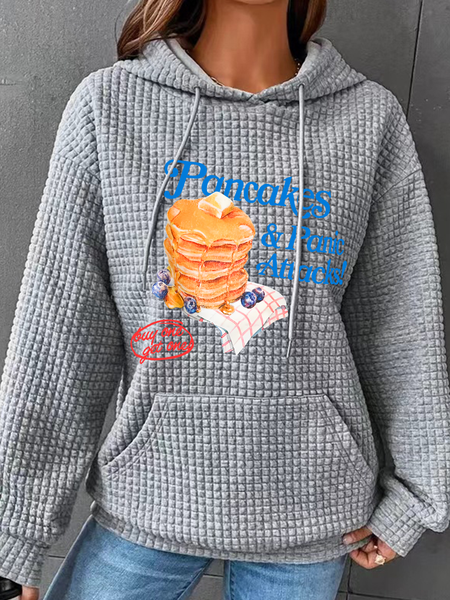 

Pancakes And Panic Attacks Simple Loose Hoodie, Gray, Hoodies&Sweatshirts