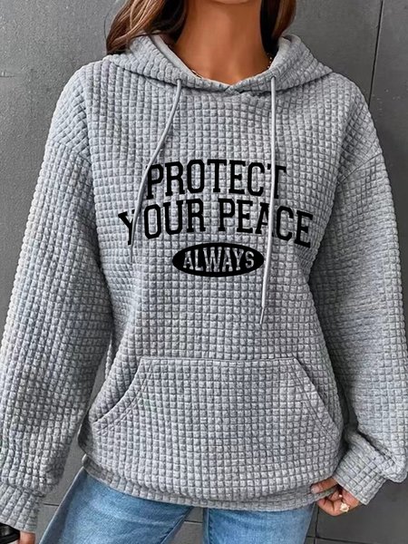 

Protect Your Peace Simple Loose Hoodie, Gray, Hoodies&Sweatshirts