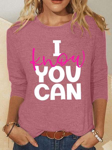 

I Know You Can Do It Casual Long Sleeve Shirt, Watermelon, Long sleeves