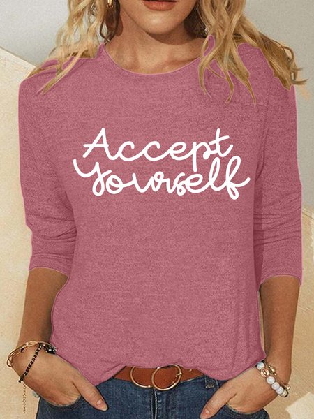 

Accept Yourself Casual Long Sleeve Shirt, Watermelon, Long sleeves