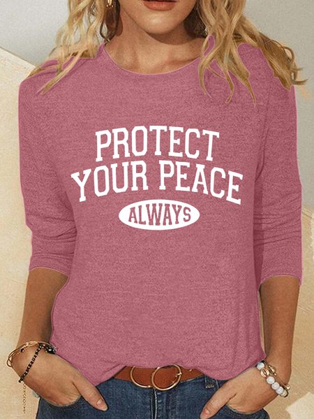 

Protect Your Peace Casual Long Sleeve Shirt, Watermelon, Long sleeves