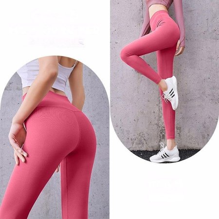 

Women's Trousers Yoga Pants Daily Going Out Casual Plain Spring/Fall Pants, Rose red, Leggings