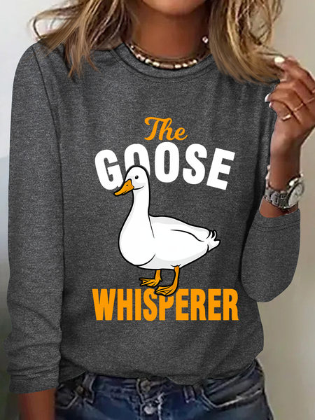 

Goose Geese Whisperer Casual Long Sleeve Shirt, Deep gray, Long sleeves
