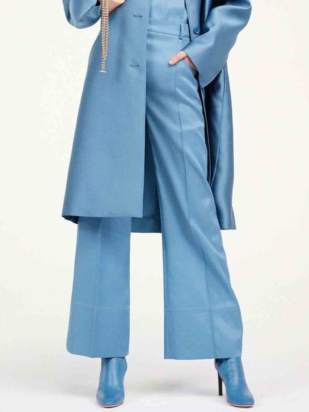 

Plain Urban Regular Fit Fashion Wide leg Pants, Blue, Pants