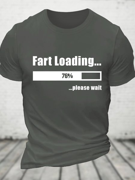 Fart Loading Funny T-shirt Humor Tee Joke Gag Cotton T-shirt, Deep gray, T-shirts