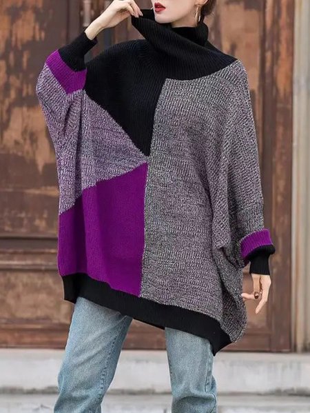 

Casual Raglan Sleeves Loose Sweater, As picture, Pullovers