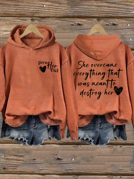 

Women's She Overcame Everything That Was Meant To Destroy Her Printed Sweatshirt, Orange, Hoodies&Sweatshirts